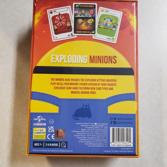 NEW EXPLODING MINIONS Card Game By Exploding Kittens ~ Factory Sealed - Picture 3 of 7